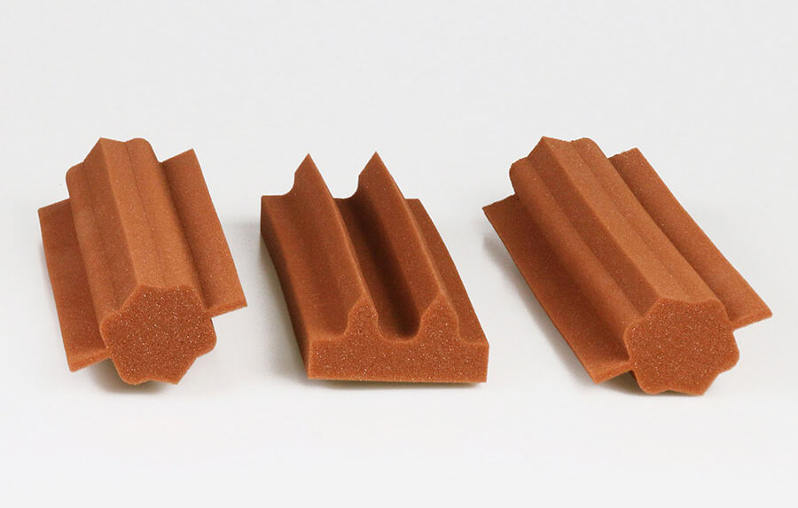 Waterjet-cut foam profiles