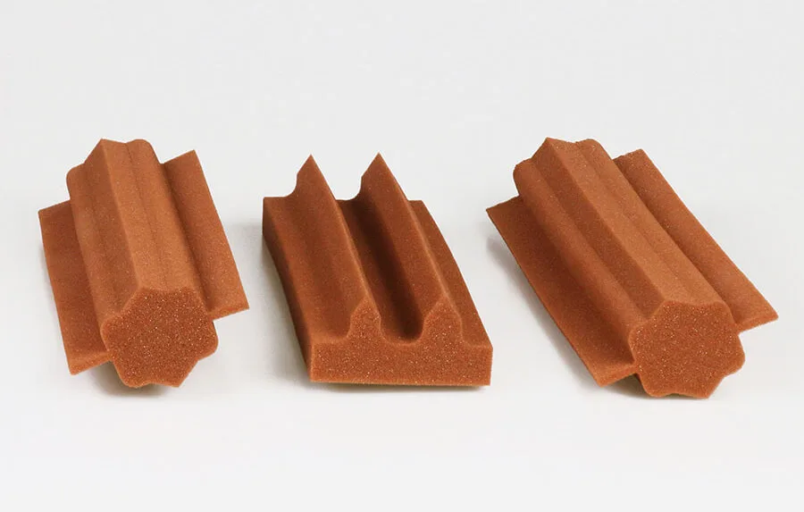 Waterjet-cut foam profiles